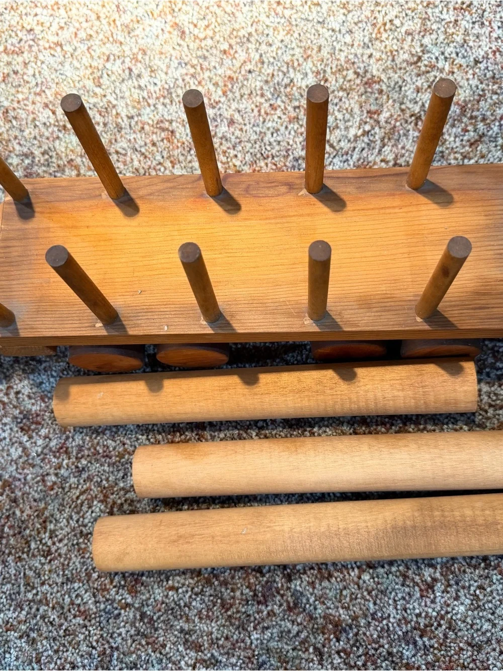 Handcrafted Natural Wood Toy Train Set - Brown Wooden Kids Train